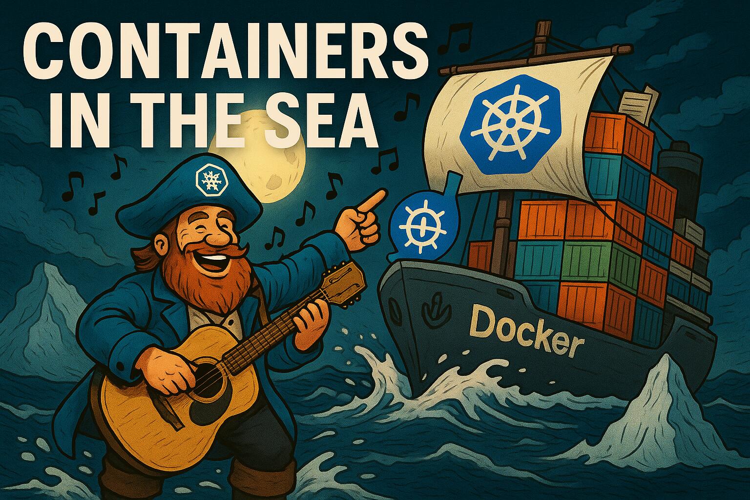 Artwork for Containers In The Sea (1.2) with moonlit ocean and containers