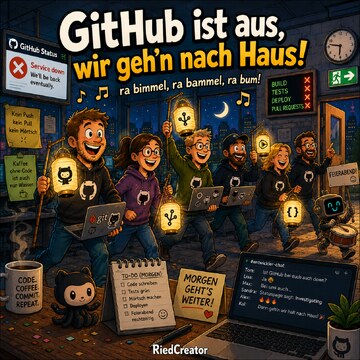 GitHub ist aus, wir geh’n nach Haus